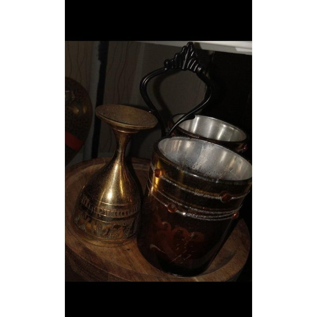 2020s The Atlas Collection: Hand-Etched Brass Goblets, a Set For Sale - Image 5 of 8