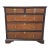 Late 19th Century Georgian 5 Drawer Oak Chest With Dark Cherry Banding With Brass Drop Pulls and Ecustions For Sale