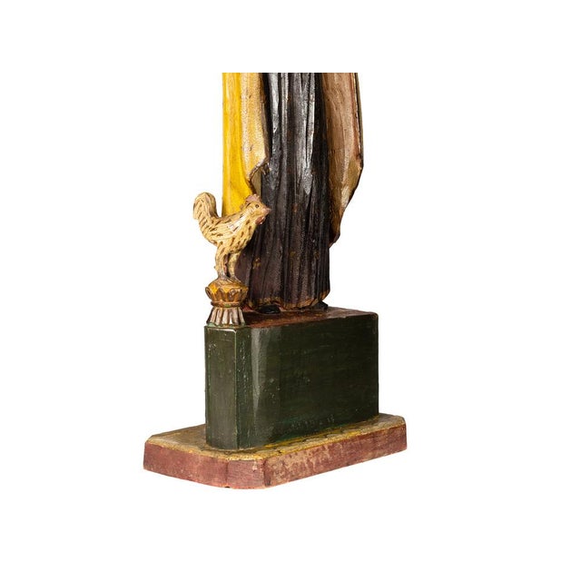 Saint Benedict Statue, Symbol of Faith & Guidance, 1980s, Wood For Sale - Image 5 of 10