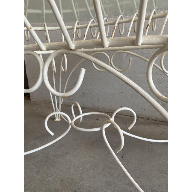 Mid-Century Modern Italian Painted Iron Garden Table with Oval Glass Top, 1960s For Sale - Image 9 of 14