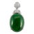 18k White Gold 6.50ct Egg Green Myanmar Jadeite Jade Diamond Charm Pendant For Sale