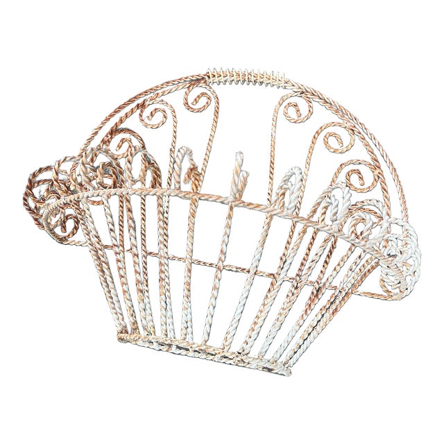 1960s Metal Wall Basket For Sale