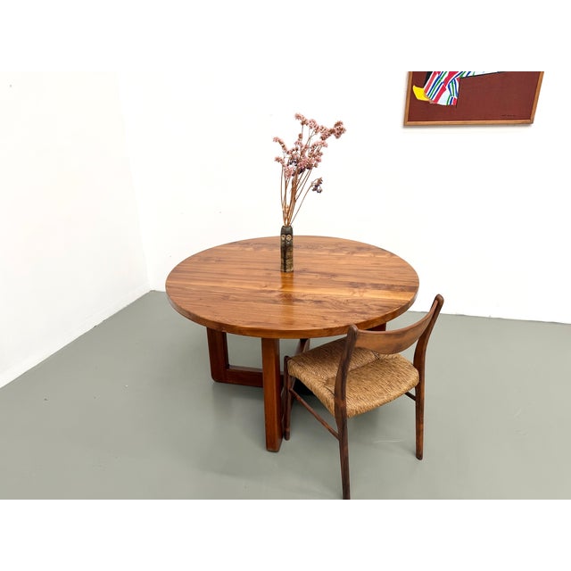 Vintage Round Table in Elm, 1950s For Sale - Image 14 of 18