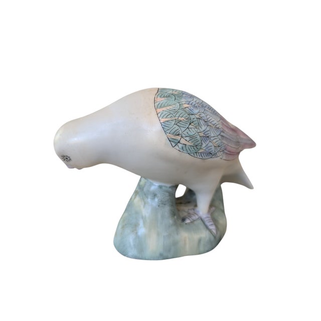 Vintage Chinoiserie Porcelain Dove Bird Figurine For Sale - Image 9 of 12