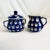 1980s 1980s Vintage Boho Chic Boleslawiec Polish Pottery Cream and Covered Sugar, Original Peacock - Set of 2 For Sale - Image 5 of 9