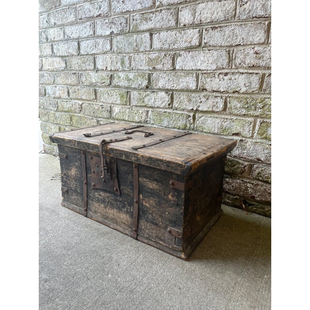 Rustic Mid 18th Century Swedish Wooden Box For Sale - Image 3 of 11