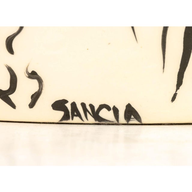 White Signed Modern Hand-Painted Ceramic Floor Vase For Sale - Image 8 of 9