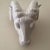 Ceramic Vintage Neoclassical Italian White Glazed Porcelain Ram's Head Wall Hanging Sculpture, Circa 1980s For Sale - Image 7 of 12
