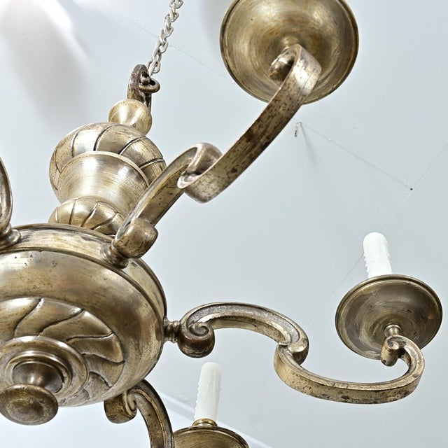 Early 20th Century French Bronze Chandelier For Sale - Image 4 of 12
