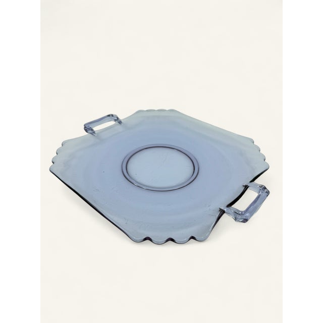 Fostoria Early 20th Century Mayfair Wisteria by Fostoria Lavender Lemon Plate For Sale - Image 4 of 4