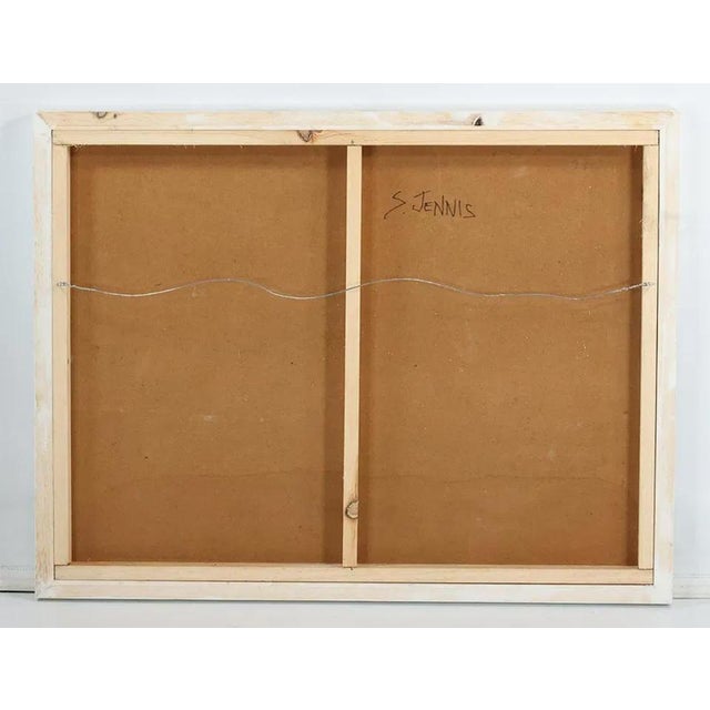 Vintage Abstract Expressionist Oil Painting Steven Jennis 25.5 X 33.5 For Sale - Image 10 of 10