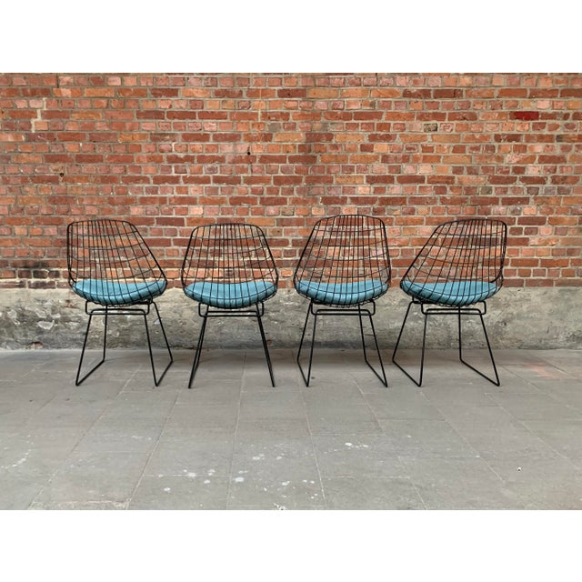 1960s SM05 Wire Dining Chairs by Cees Braakman for Pastoe, Netherlands, 1950s, Set of 4 For Sale - Image 5 of 14