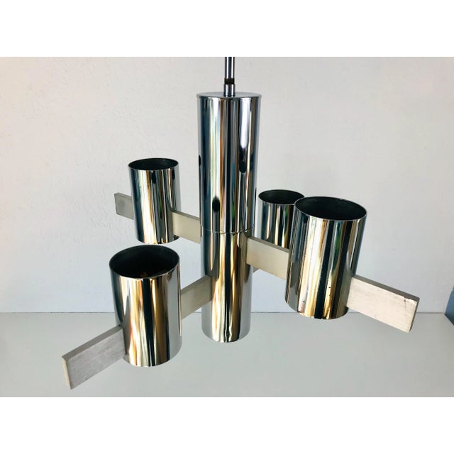 1960s Chrome Chandelier by Gaetano Sciolari, 1960s For Sale - Image 5 of 10