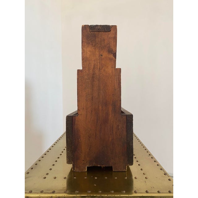 Wood Folk Art Primitive Tool Caddy Display Box For Sale - Image 7 of 17