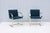 Metal Ludwig Mies Van Der Rohe Brno Flat Bar Chairs in Blue Fabric by Gordon, a Pair For Sale - Image 7 of 18