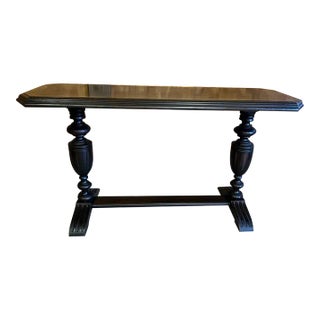 Antique Early 20th Century English Tudor Style Mahogany Console Table For Sale