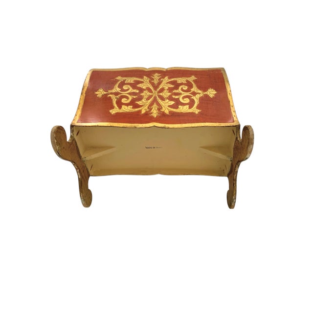 Late 20th Century Magazine Holder Italian Light Weight Wood Florentine Style For Sale - Image 9 of 10