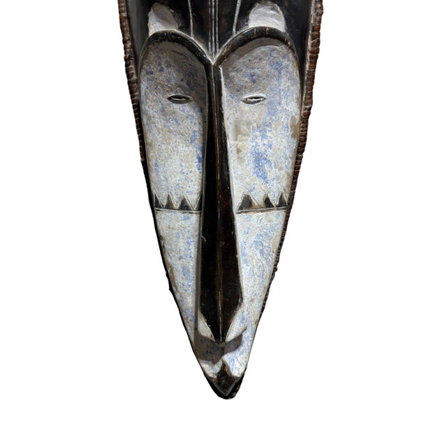 Vintage Large Fang Mask Elongated Face Gabon African Mask 29" H For Sale - Image 4 of 7