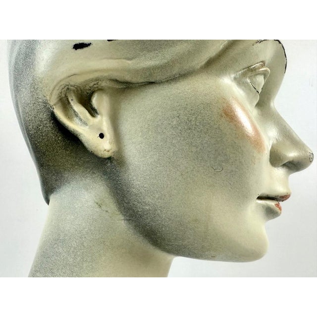 Mid-Century Female Head Mannequin Sculpture, 1950s For Sale - Image 4 of 13