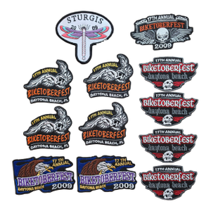 Curated 2009 Motorcycle Rally Embroidery Collection - 12 Pieces
