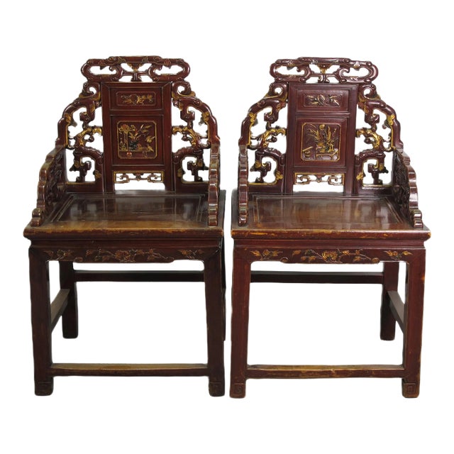 Pair Antique Chinese Taishi Chairs 1 For Sale