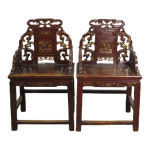 Pair Antique Chinese Taishi Chairs 1