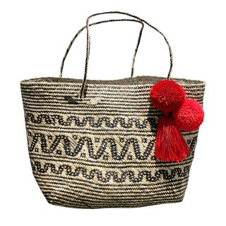Brunna "Borneo Carmen" Woven Anjat Tote Basket For Sale