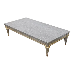 1960s Maison Jansen Attributed French Regency Louis XVI Granite Top Coffee Table