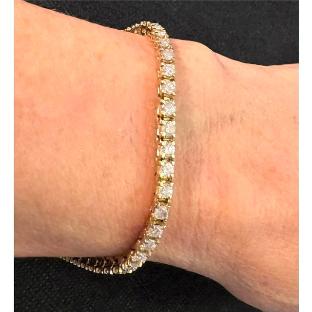Mid 20th Century Mid 20th Century Ladies 14k Diamond Tennis Bracelet 7in. (4.0 Ct.) For Sale - Image 5 of 8