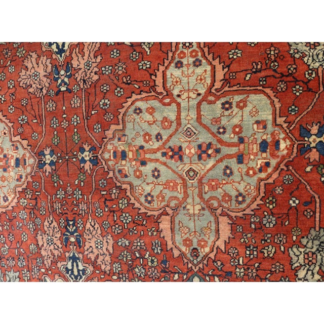 Antique Persian Feraghan Sarouk Carpet 9'1" X 11'9" For Sale - Image 9 of 12