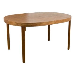 Vintage Swedish Tibro Oval Table in Teak, 1950s For Sale