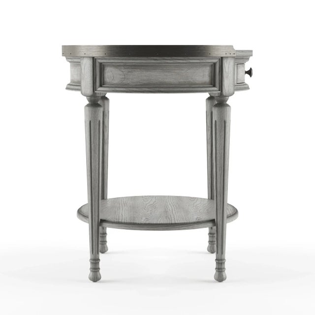Wood Sampson Side Table with Storage, Gray For Sale - Image 7 of 9