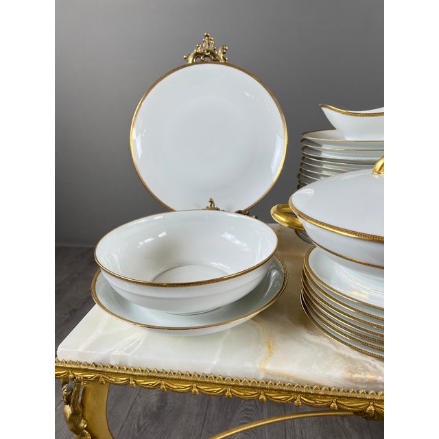 Porcelain Dinner Service from Limoges, 20th Century, Set of 45 For Sale - Image 10 of 13