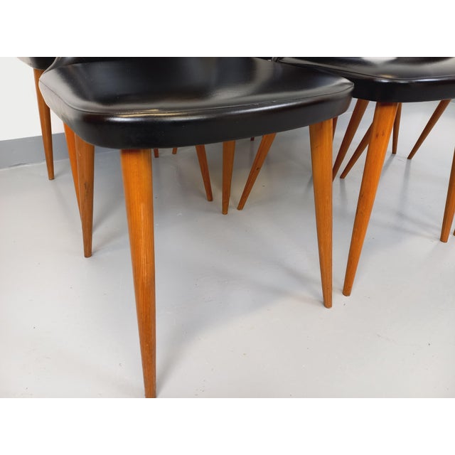 Vintage Baumann Essor Chairs in Beech Wood and Skai, 1960s, Set of 6 For Sale - Image 3 of 18