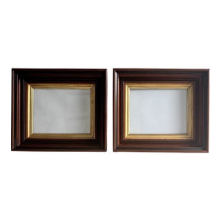Pair Antique Eastlake Walnut & Gilt Picture Frame Fits 8x10 For Sale
