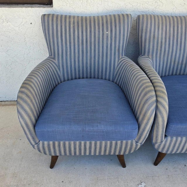 1950s 1950s MCM Edward Wormley Gio Ponti Style Armchairs Set of 4 For Sale - Image 5 of 18