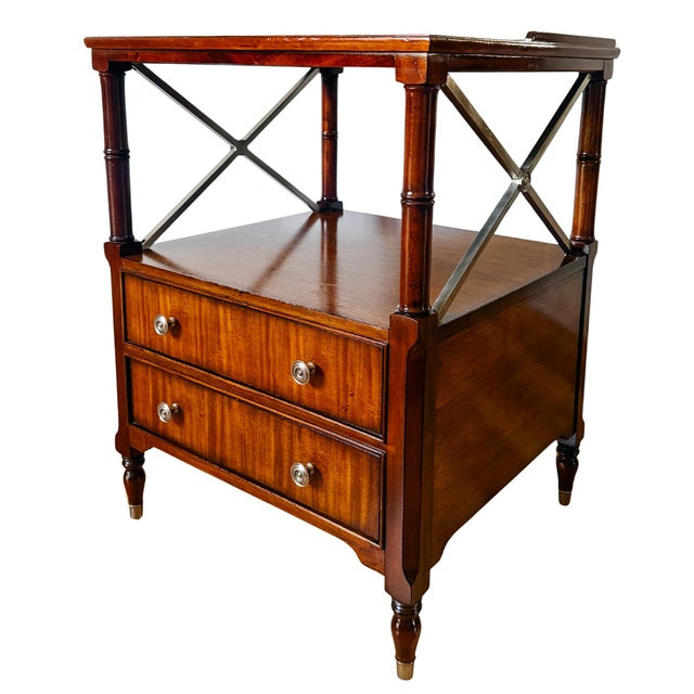 Ethan Allen Ethan Allen Eugene Mahogany Night Tables or Nightstands - A Pair For Sale - Image 4 of 18