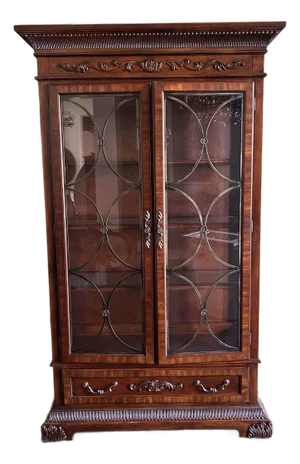 Solid Mahogany Two Door Display Cabinet