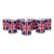 Vintage Cera Union Jack Uk Flag Cocktail Glasses- Set of 7 For Sale