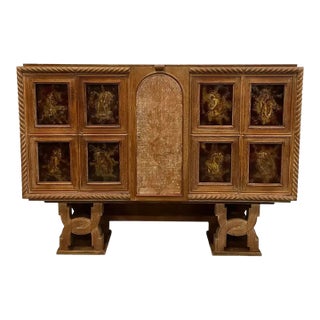 1940s French Art Deco ''Eglomise Mirror'' Sideboard / Bar For Sale