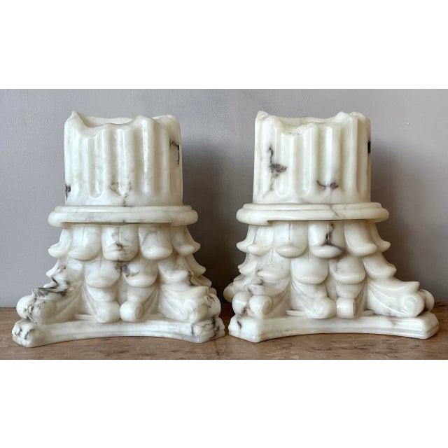 Mid-Century Modern Vintage Boho Cast Resin Column Sconce - A Pair For Sale - Image 3 of 10