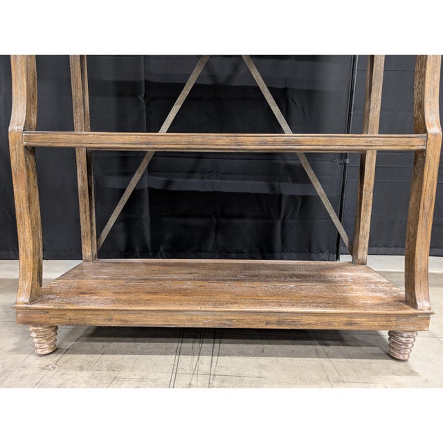 Rustic Bassett Rustic Wood Four-Tier Display Bookcase For Sale - Image 3 of 4