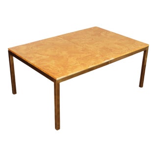 Mid Century Burlwood Expandable Dining Table For Sale
