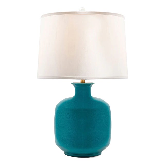 Lakewood Lamp, Crackled Turquoise For Sale