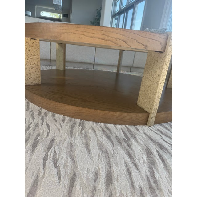 Transitional Theodore Alexander Solid Wood Round Coffee Table For Sale - Image 3 of 9