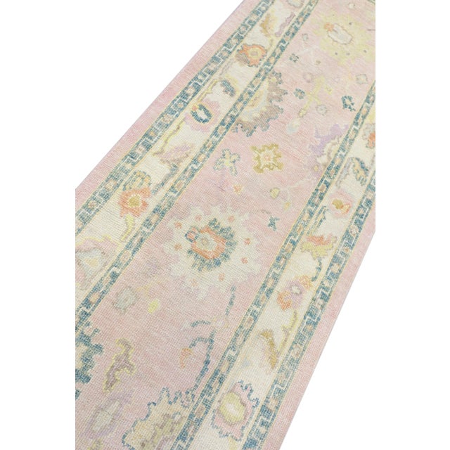 Pink Modern Turkish Oushak Rug 2'10" x 10'7" For Sale - Image 8 of 10