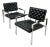Vintage Milo Baughman for Thayer Coggin Chrome & Tufted Black Leather Armchairs - A Pair For Sale