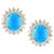 8 Ct Oval Sleeping Beauty Turquoise 1.5ct Diamond Stud Earrings 14 K Yellow Gold For Sale - Image 15 of 18