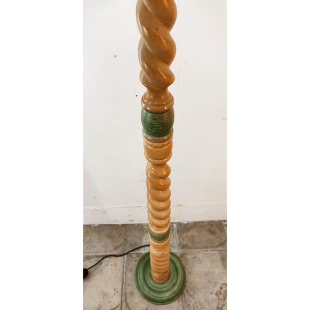 Floor Lamp with Twisted Wood Base For Sale - Image 6 of 14