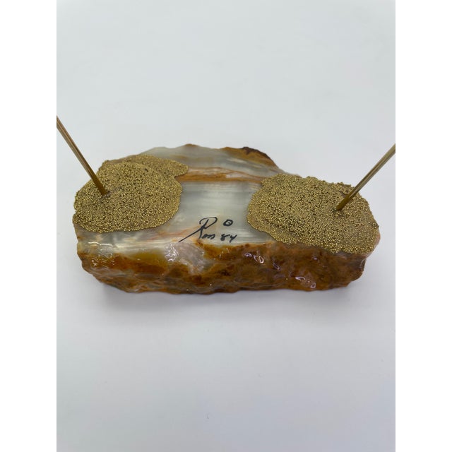 Vintage Ron Lee High Wire Circus Clown Sculpture With Umbrella on Natural Onyx Base, Signed 1984 For Sale - Image 10 of 11